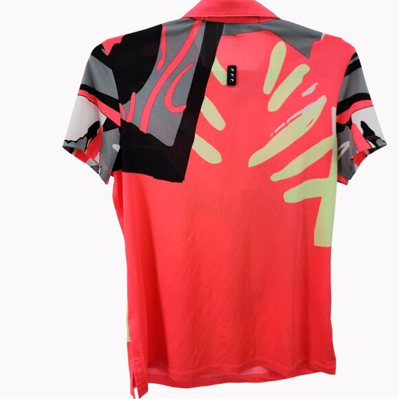 Jamie Sadock Womens Size S Golf Polo Shirt Abstract Multicolor Stretchy Top - Picture 1 of 8